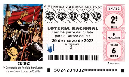 Billete de loteria V Centenario